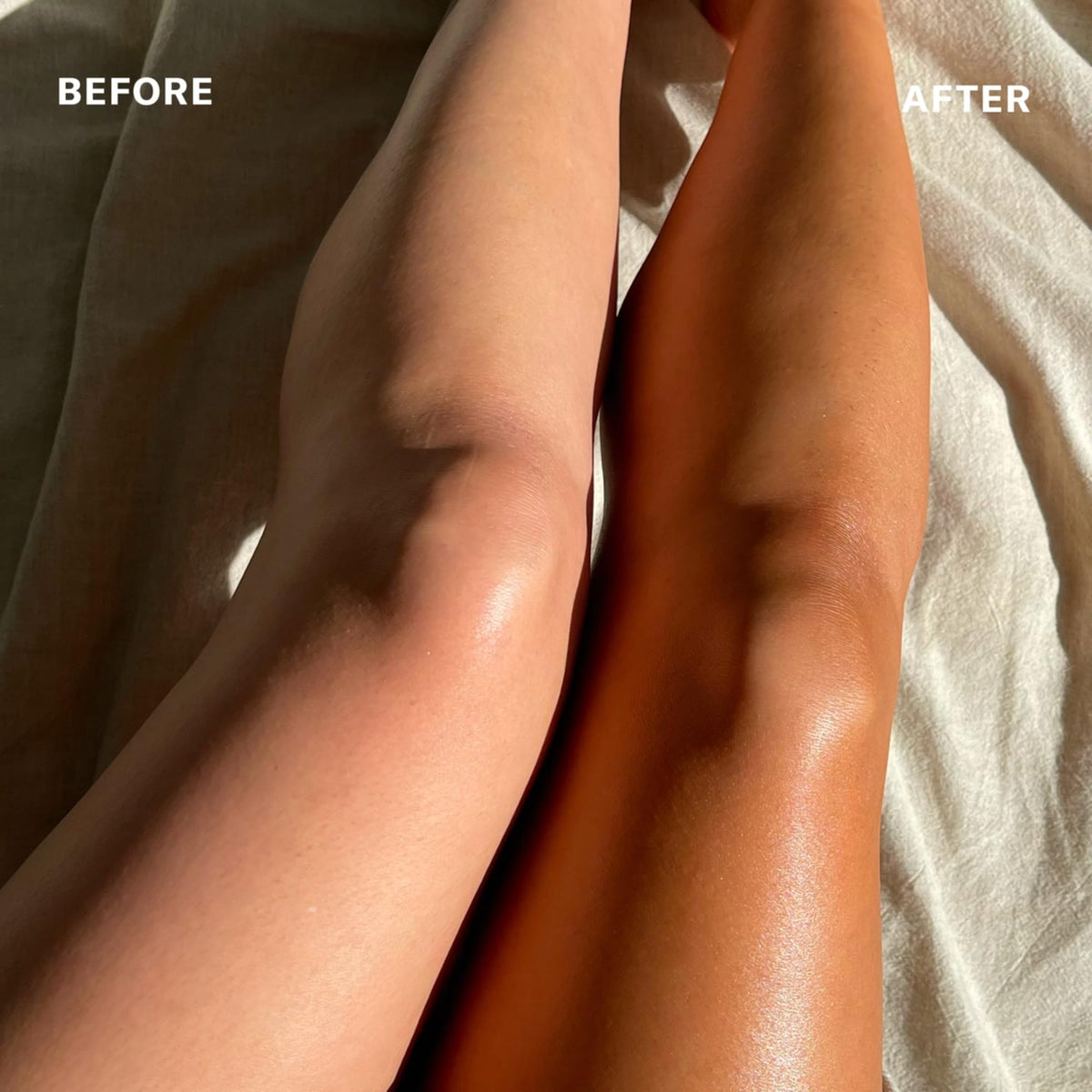 Josie Maran application on forearm showing streak-free even bronze benefit