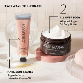 Josie Maran label close-up showing ingredient list and clean formulation transparency benefits