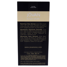 Jovan black must packaging box with branding indicating original designer fragrance