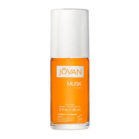 Jovan bottle front packaging showing orange glass and brand appeal