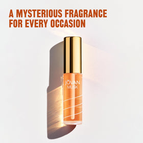 Close-up of Jovan label showing scent notes and vegan formulation benefits