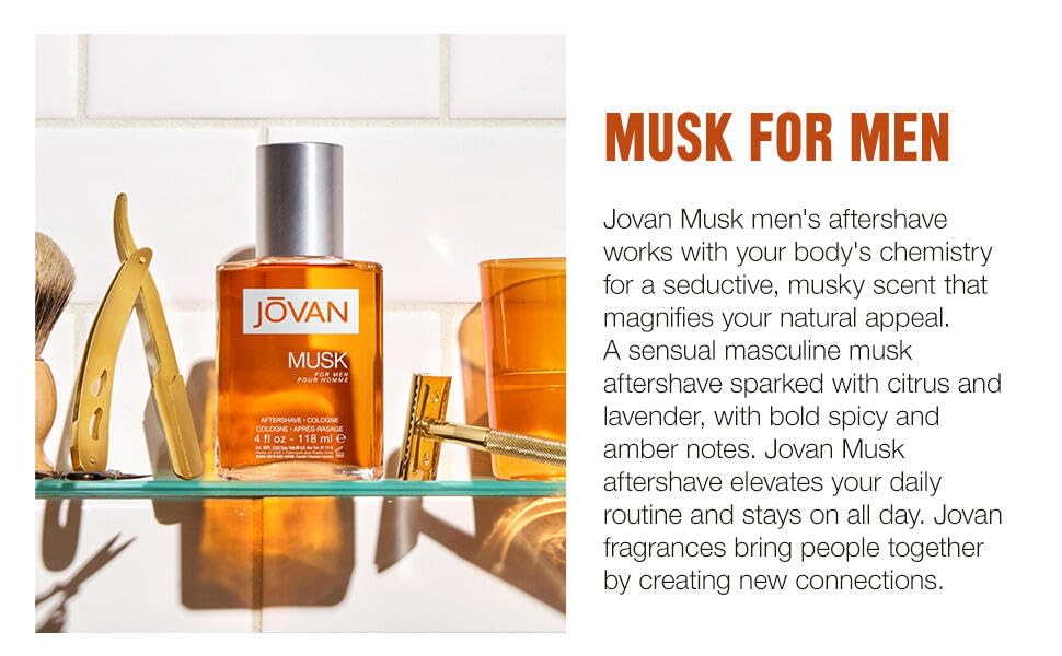 Jovan bottle next to a ruler showing 8 fl oz size for travel and daily use convenience