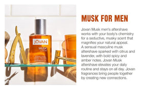 Jovan bottle next to a ruler showing 8 fl oz size for travel and daily use convenience