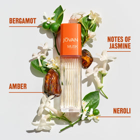 jovan side label detail highlighting vegan formula and ingredients benefit