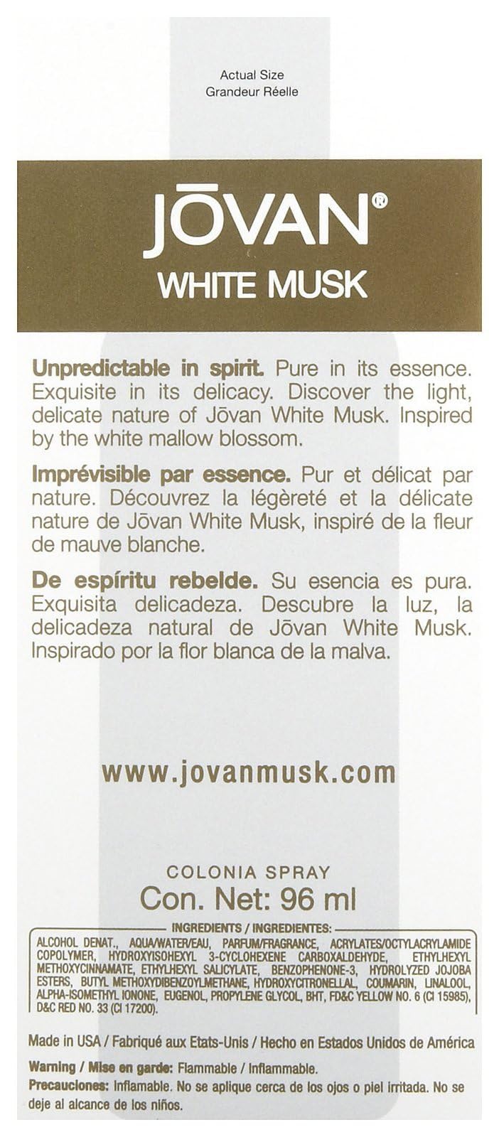 Jovan White Musk spray nozzle being pressed demonstrating easy, even fragrance application