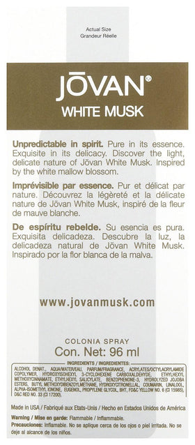 Jovan White Musk spray nozzle being pressed demonstrating easy, even fragrance application