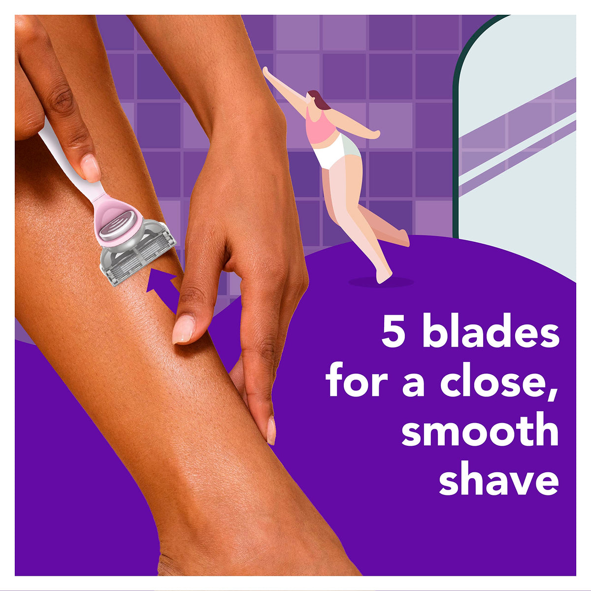 JOY five-blade cartridge close-up highlighting blade alignment for smooth shave