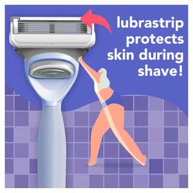 JOY five-blade cartridge detail illustrating close shaving performance