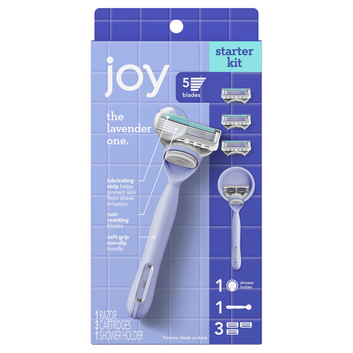 JOY three replacement cartridges arranged to show spare supply benefit