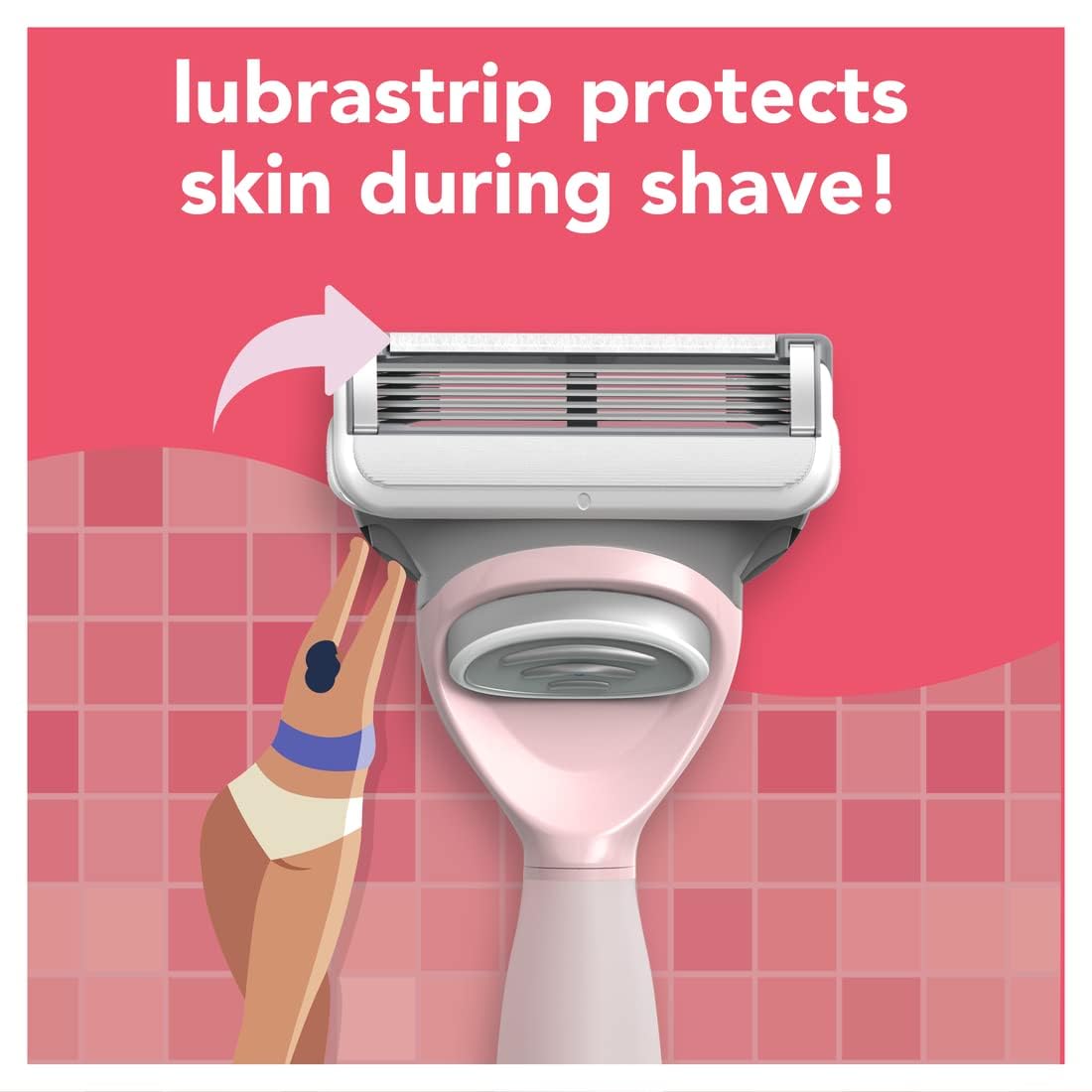 JOY lubrastrip detail demonstrating glide protection for gentler shaving