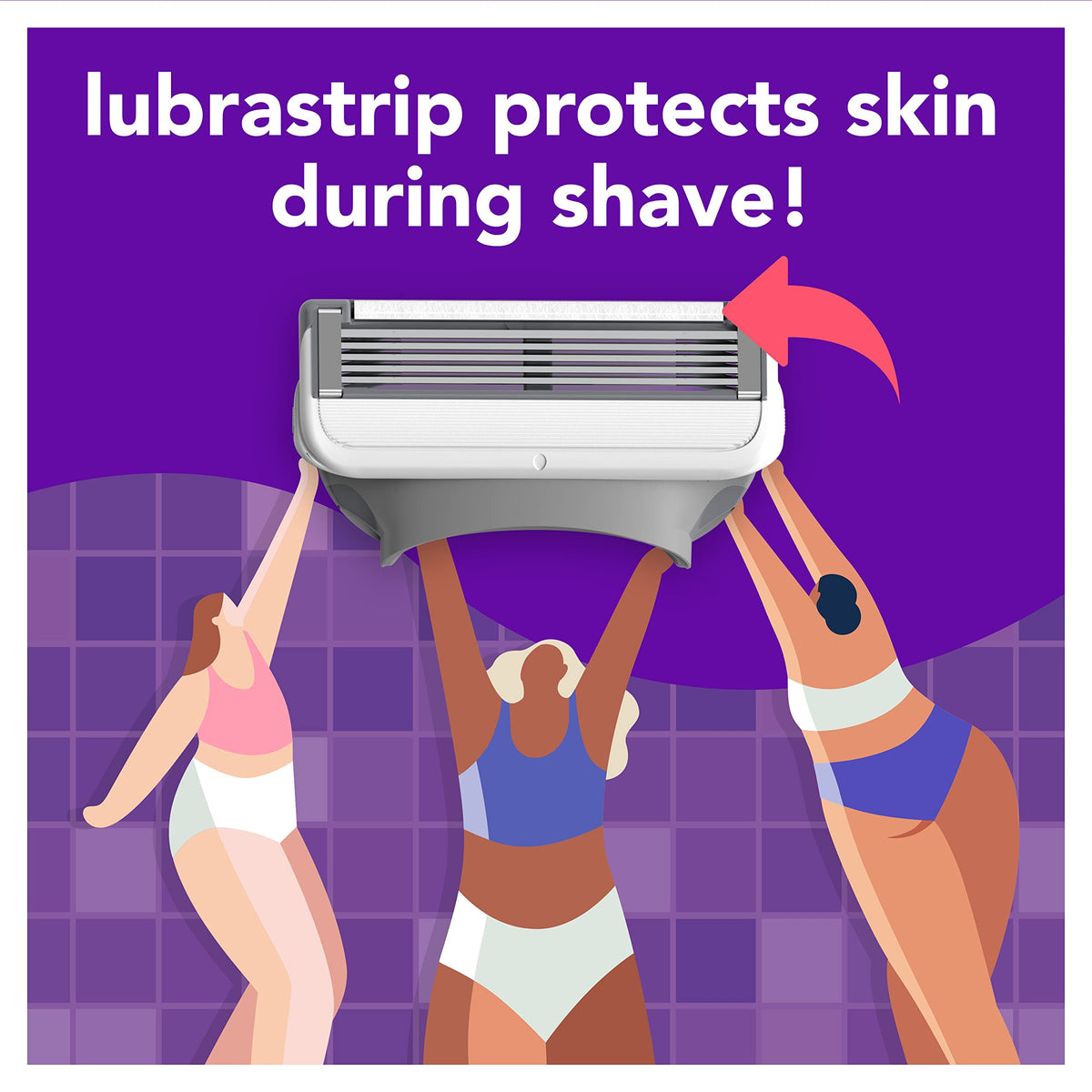 JOY lubrastrip texture detail displaying glide strip for reduced friction