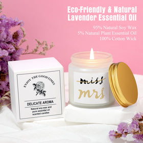JoycuFF scented candle label and flame creating cozy, celebratory ambience benefit