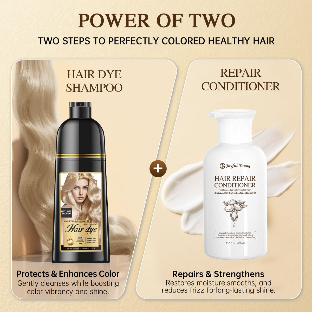 Joyful Young bottle on bathroom shelf suggesting simple at-home color maintenance benefit