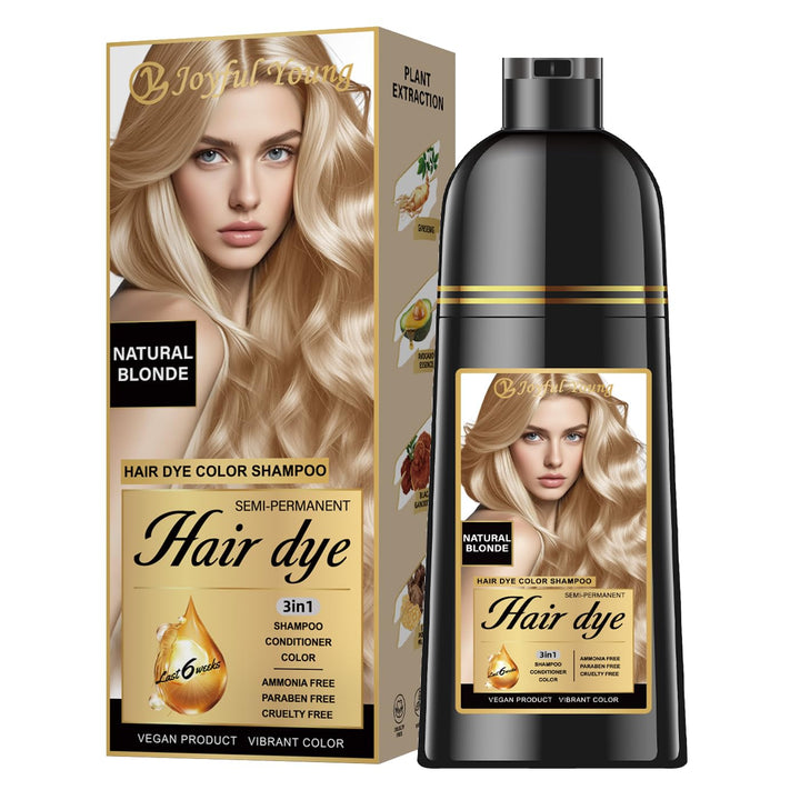 Joyful Young front bottle shot showing label and soft blonde benefit
