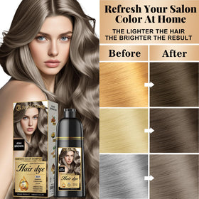 Joyful Young pump dispensing creamy shampoo for easy application