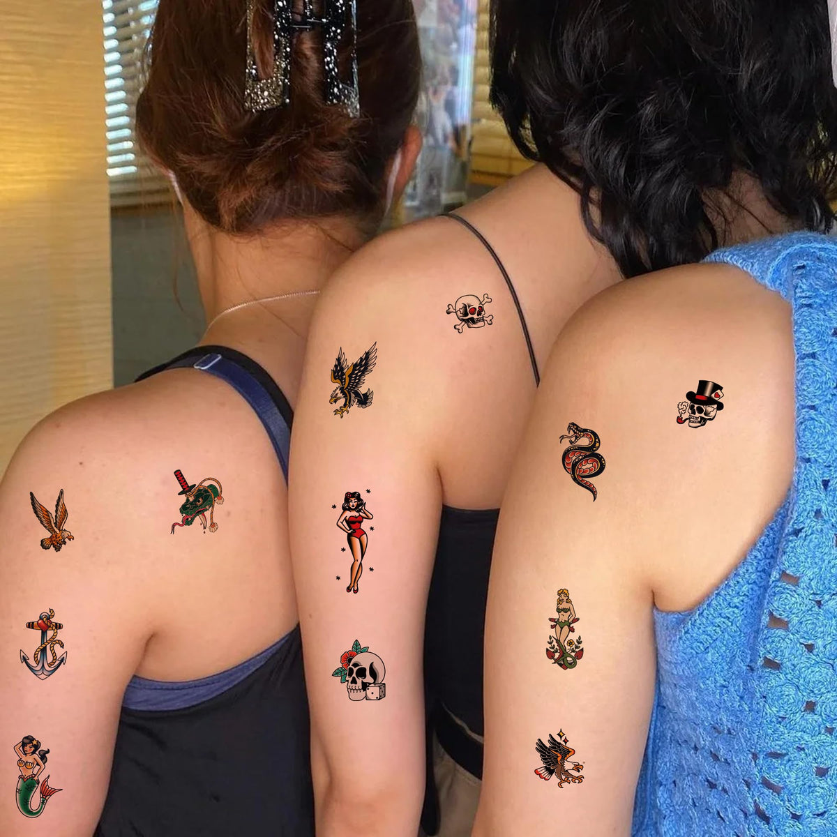 JoyfulGlam tattoo displayed on forearm in lifestyle shot for festival-ready look