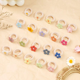 JOYOYO clear storage box open with organized hair ties for easy access