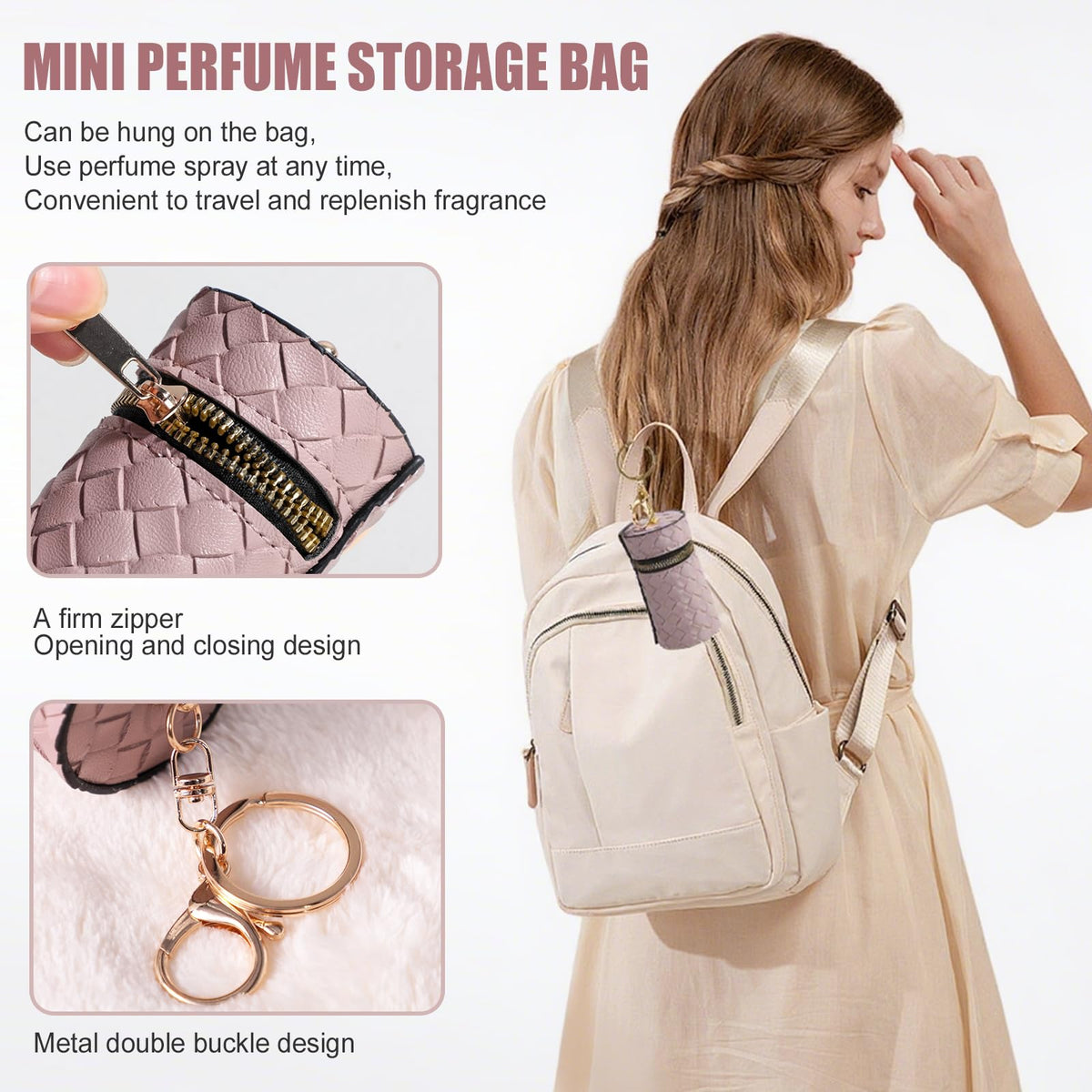 JPNK open pouch holding atomizers for organized storage and spill protection