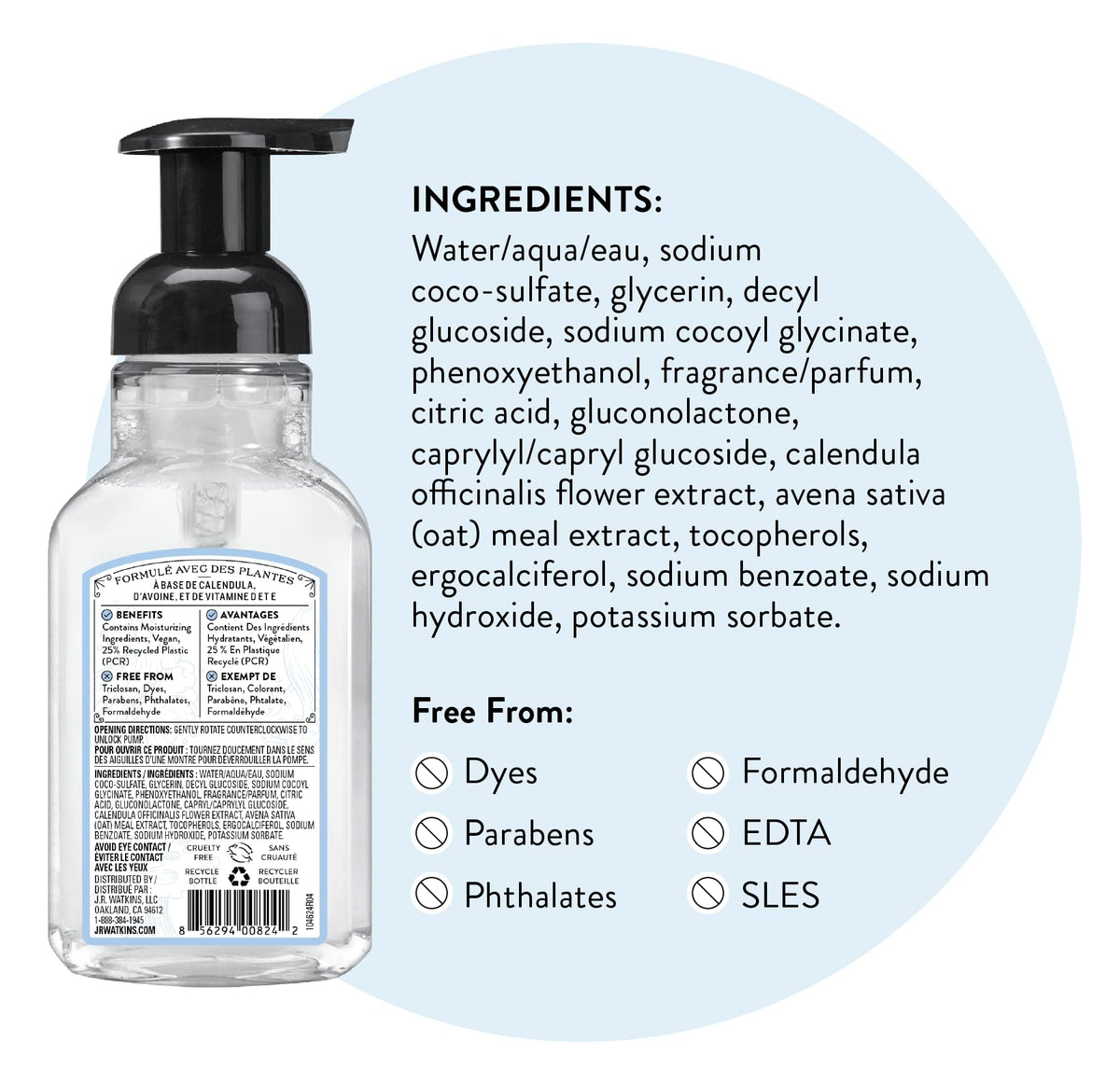 J.R. Watkins bottle by bathroom sink lifestyle scene emphasizing everyday freshness benefit