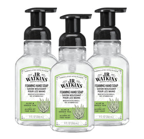 J.R. Watkins front packaging showing aloe and green tea scent benefits