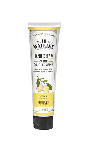 J.R. Watkins front packaging showing 3.3 oz tube and lemon cream benefit