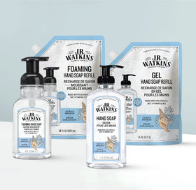 J.R. Watkins gel texture close-up showing smooth lather and gentle cleaning