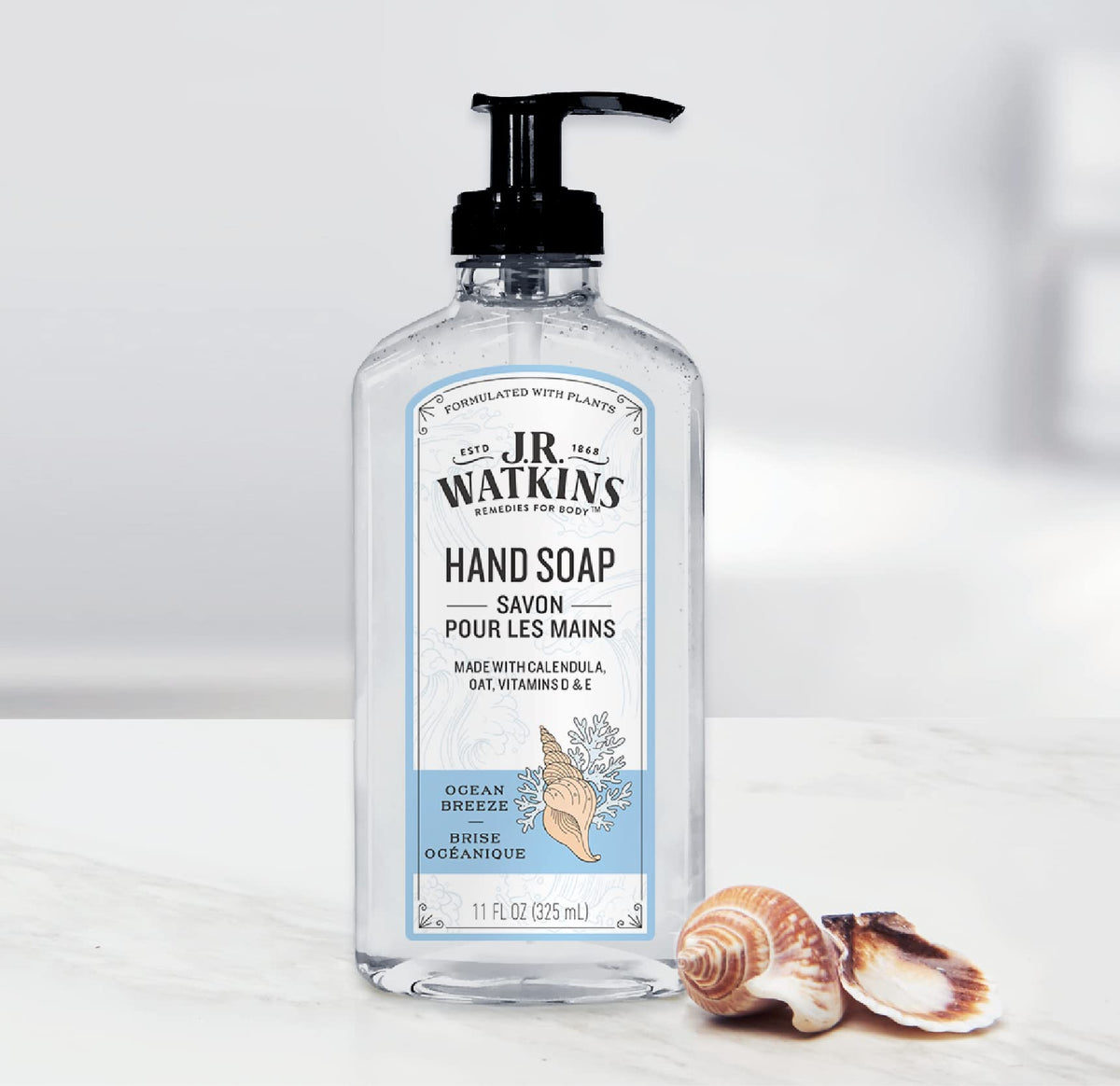 J.R. Watkins three-pack on kitchen counter illustrating stock and convenience