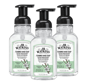 J.R. Watkins front packaging showing vanilla mint scent and benefits