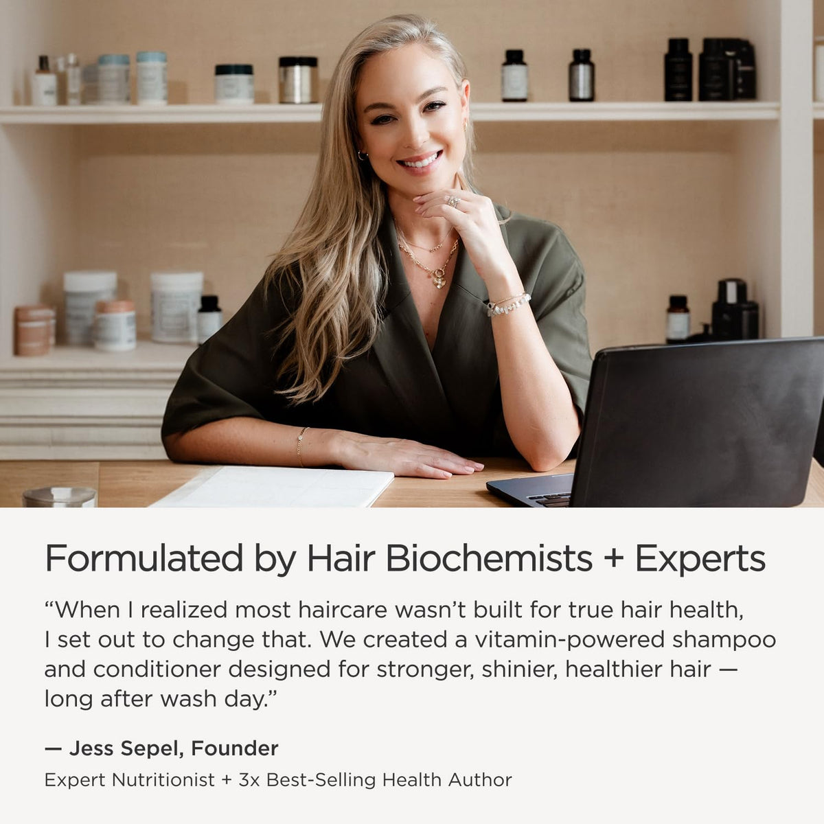 JSHealth before and after hair results showing improved manageability benefit