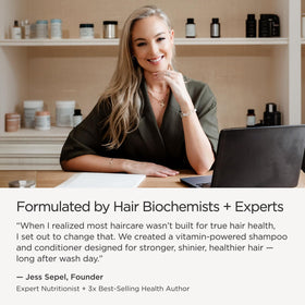 JSHealth before and after hair results showing improved manageability benefit