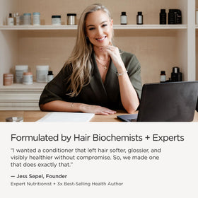 JSHealth before and after hair strand comparison showing reduced breakage