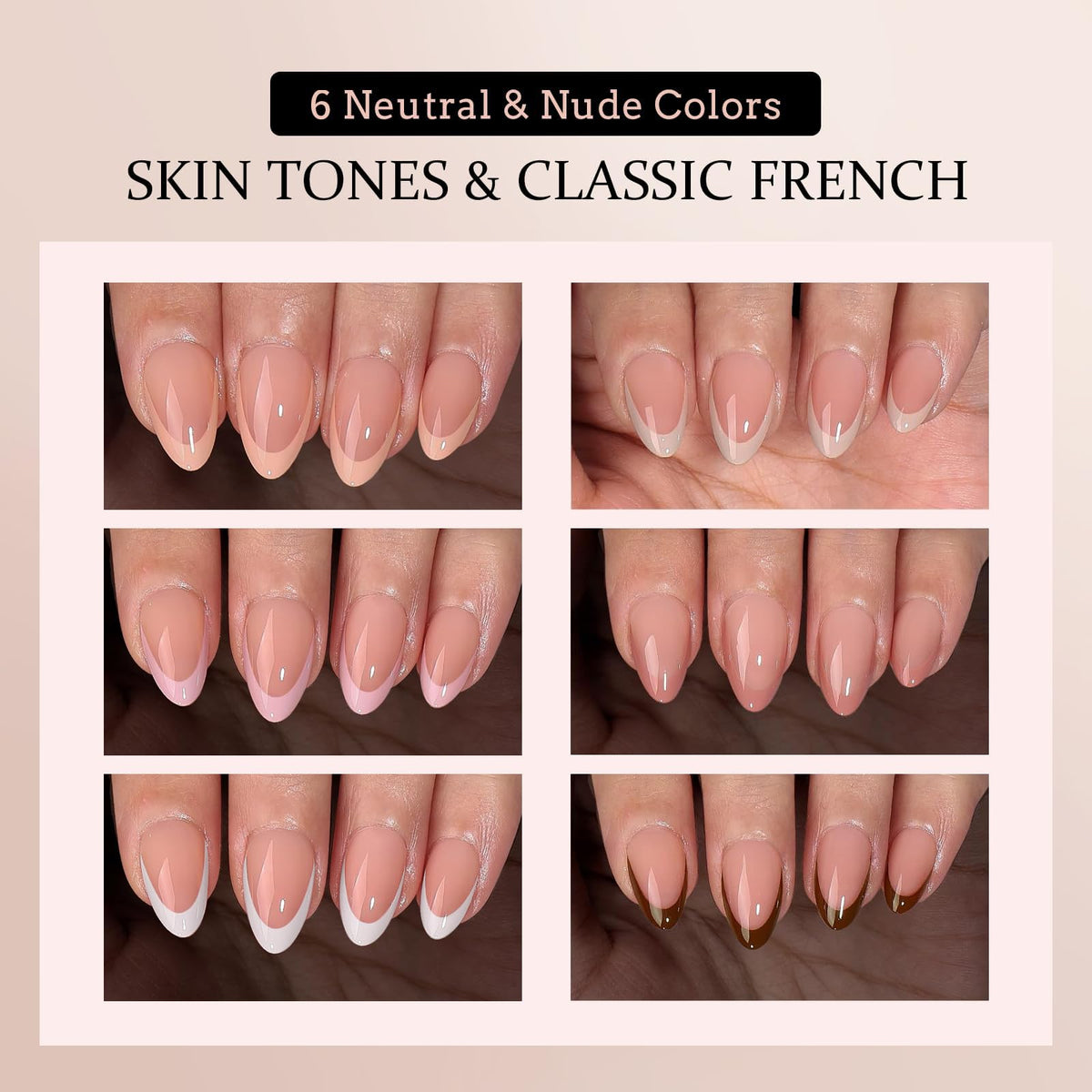 Jsiallye application demo of a woman pressing a French tip for fast at-home manicure