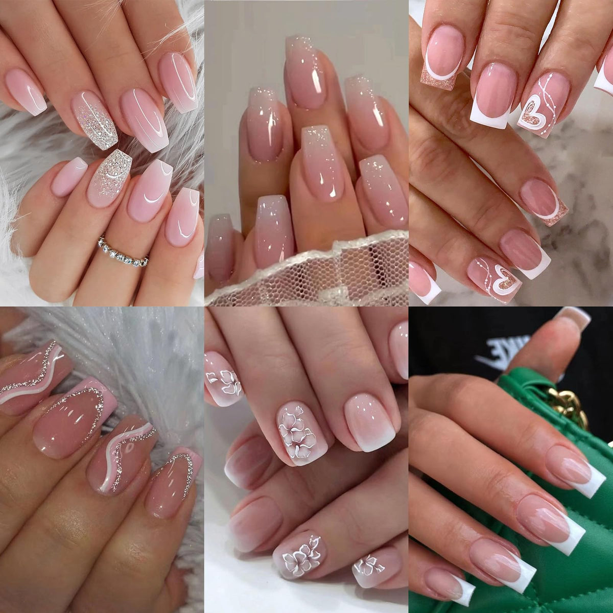 Jsiallye front packaging showing full 144-piece pink gradient set and variety