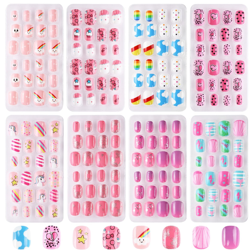 Jsiallye front packaging showing colorful nail styles and kid-friendly gift design