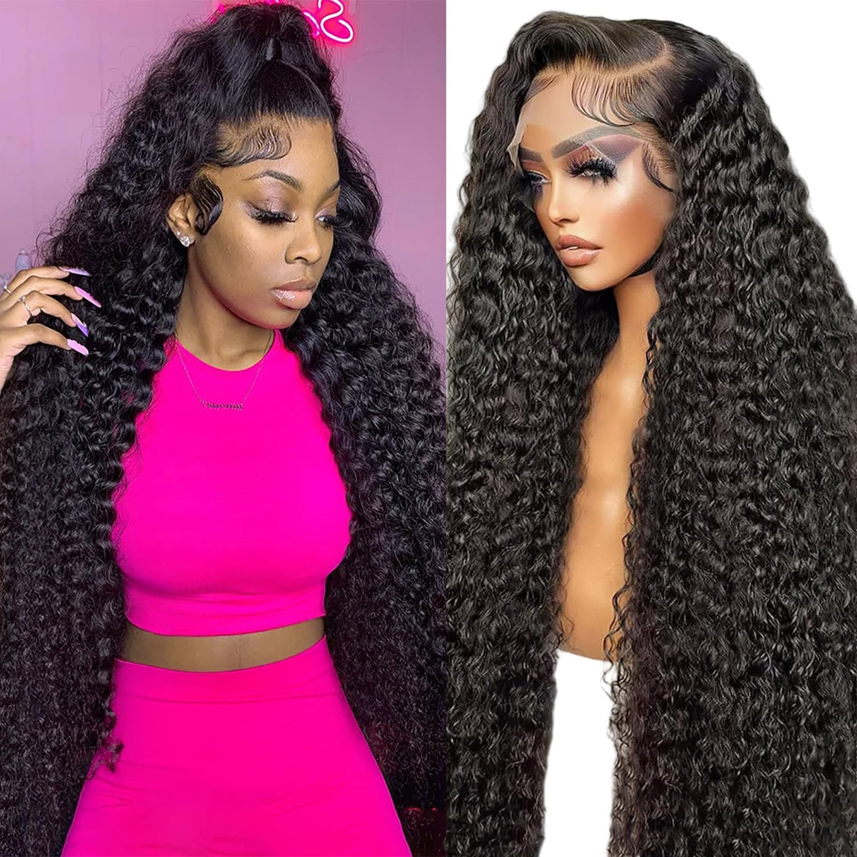 JTMMP front view showing full deep wave wig and natural volume