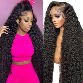 JTMMP front view showing full deep wave wig and natural volume