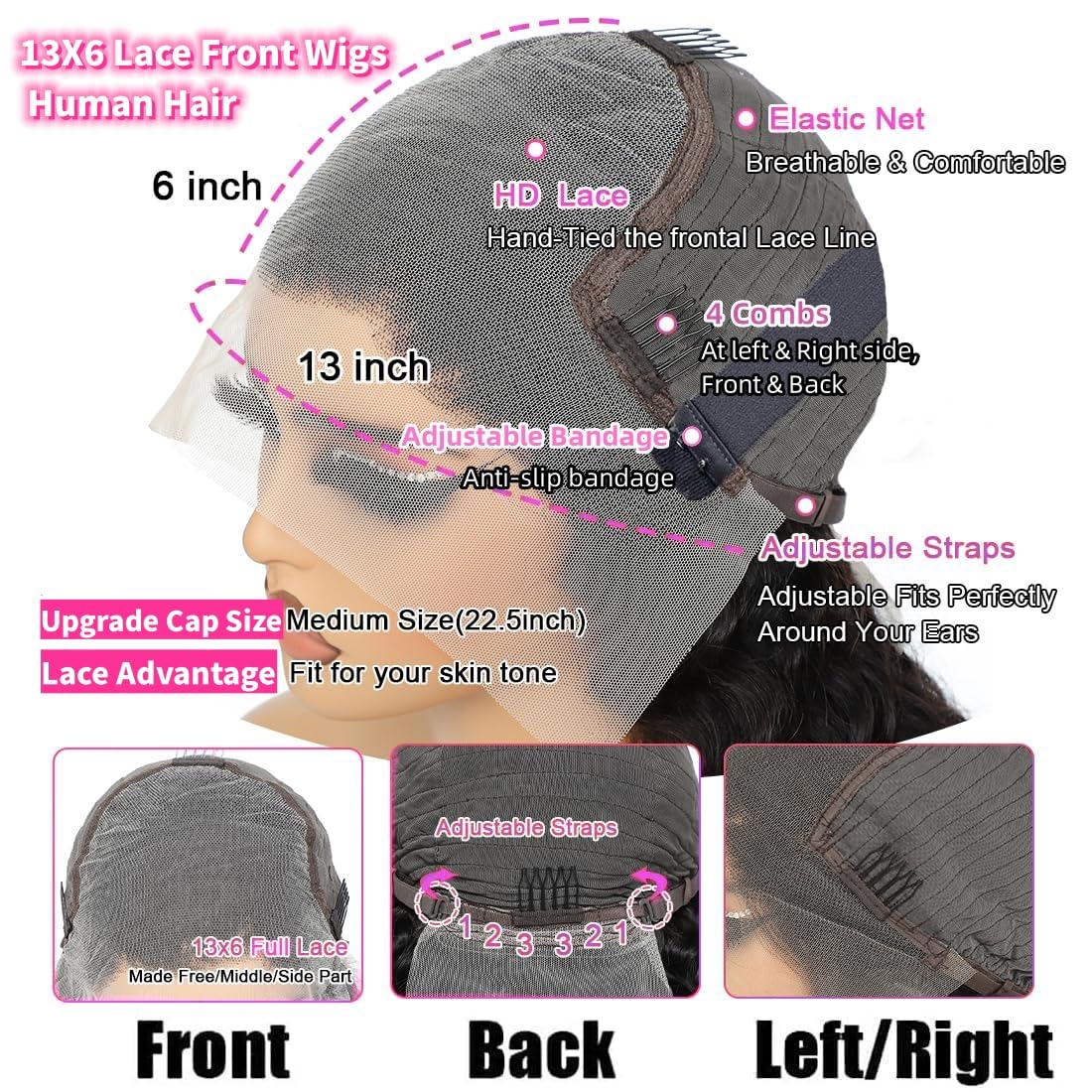 JTMMP wig on mannequin showing 26-inch length and true-to-length accuracy
