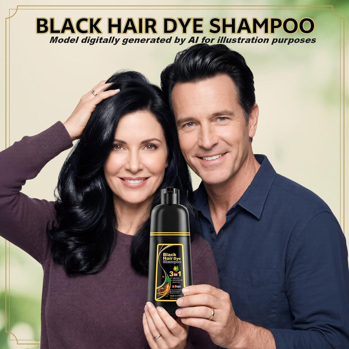 JUANCHI shampoo rich black lather close-up demonstrating color deposit