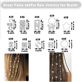 JUCCPUL charms in braided hair demonstrating secure fit and decorative pop