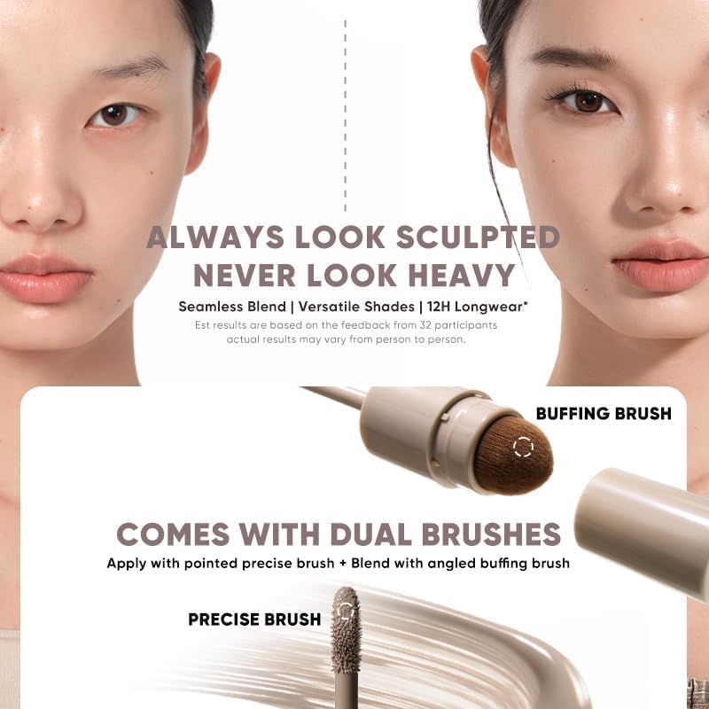 JUDYDOLL angled buffing brush dense bristles for seamless blending benefit