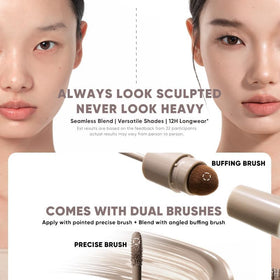 JUDYDOLL angled buffing brush dense bristles for seamless blending benefit