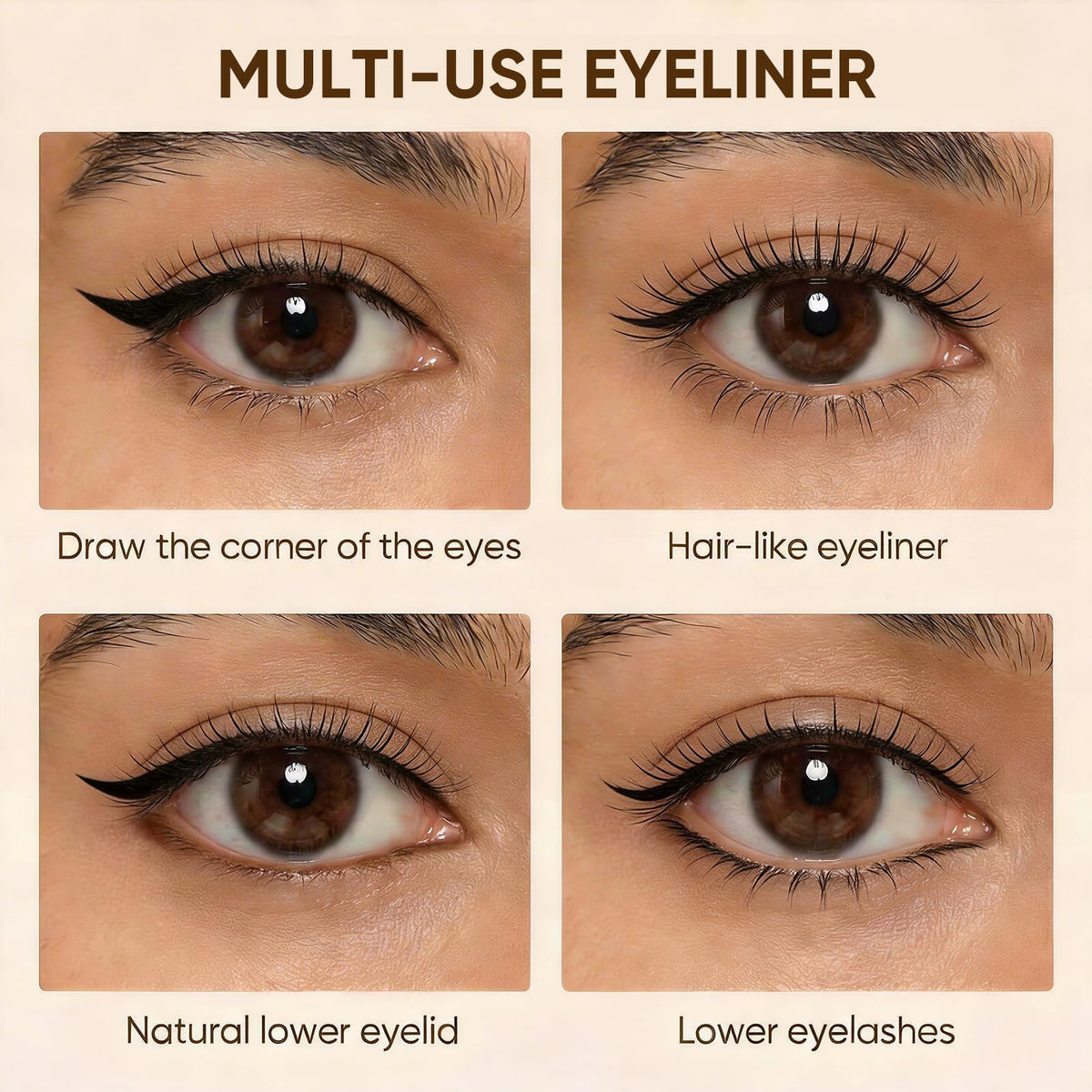 JUDYDOLL waterproof smudge test showing long-lasting, clean lines