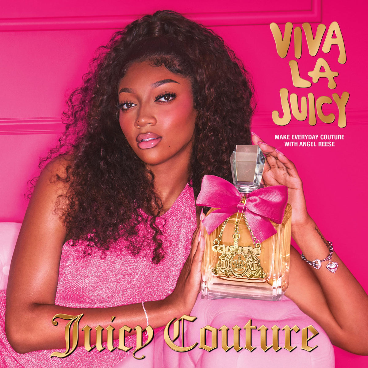 Juicy Couture bottle silver cap detail highlighting luxe finish and quality