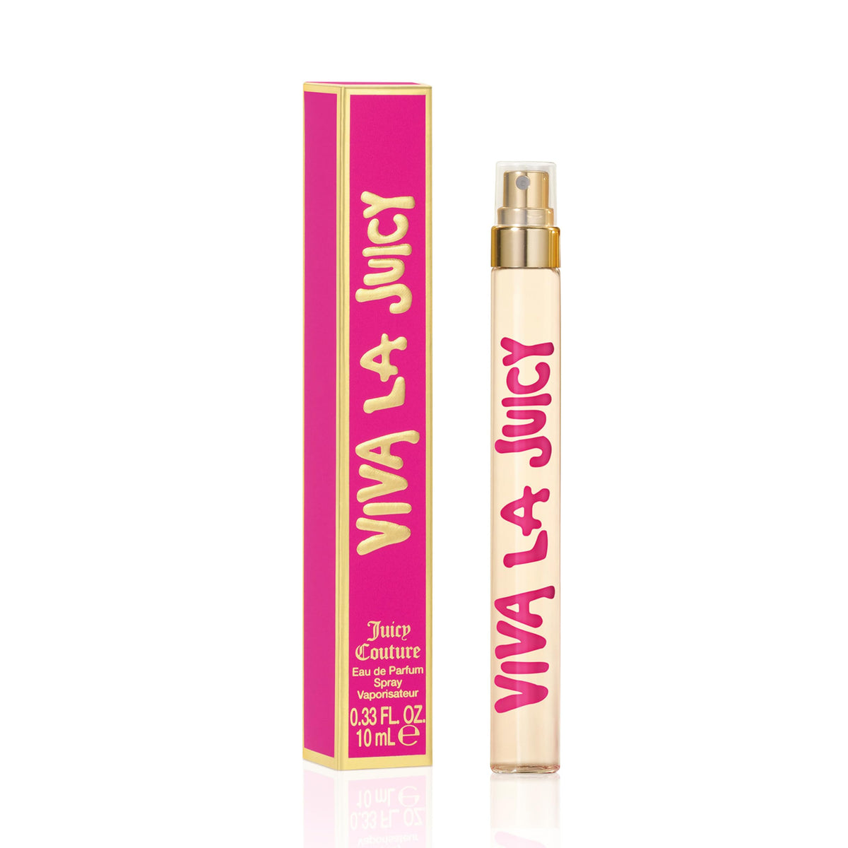 Juicy Couture pen front view shows compact travel elegance and easy carry