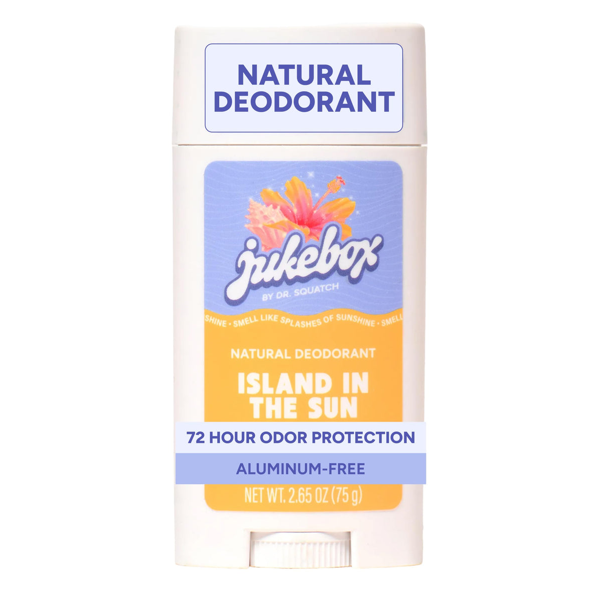 JUKEBOX front packaging showing Island in the Sun scent and clean design benefits