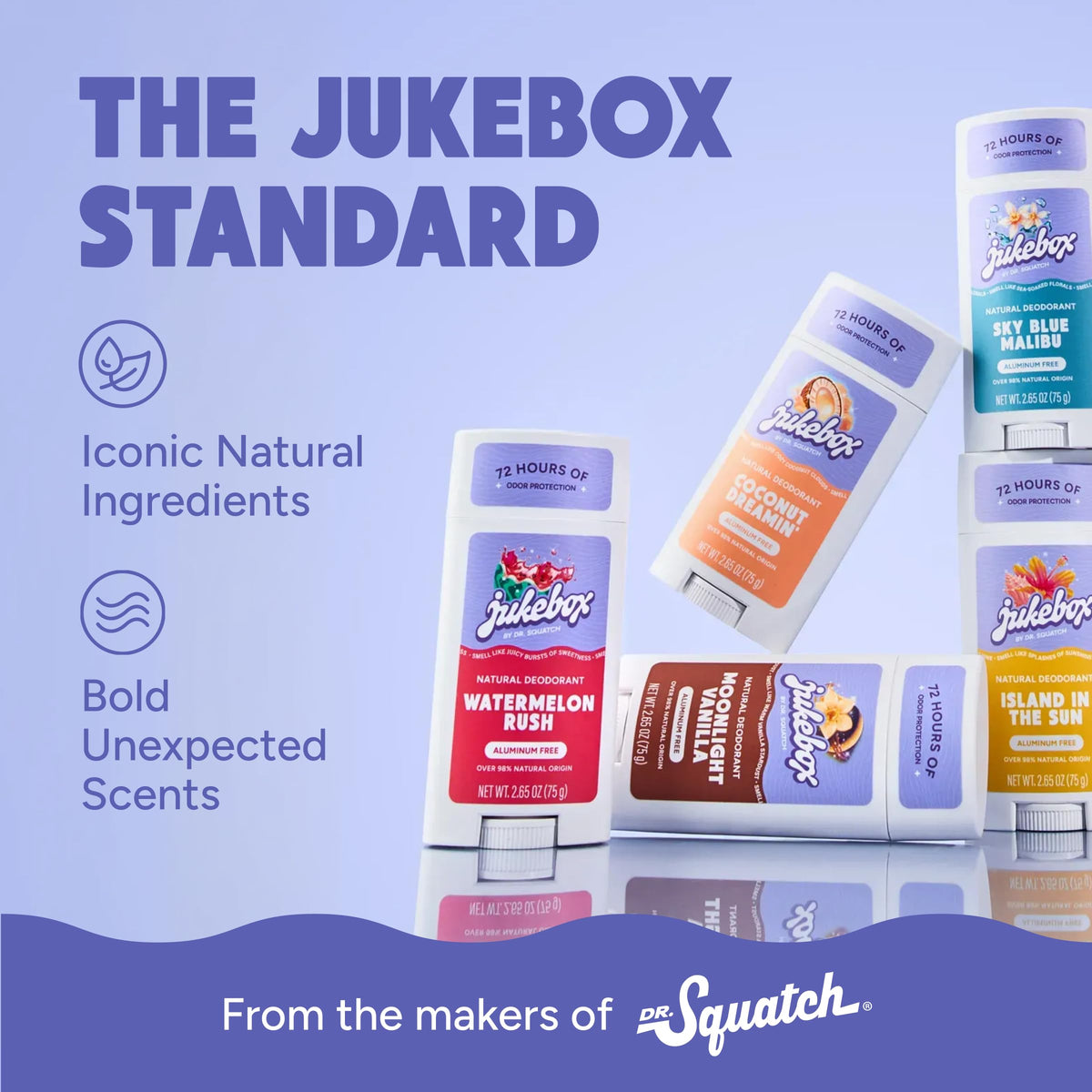 JUKEBOX on beach lifestyle showing tropical scent and all-day freshness