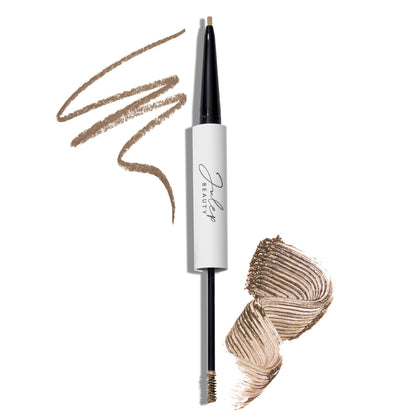 Julep front view of dual-ended brow tool showing both pencil and gel, convenient grooming