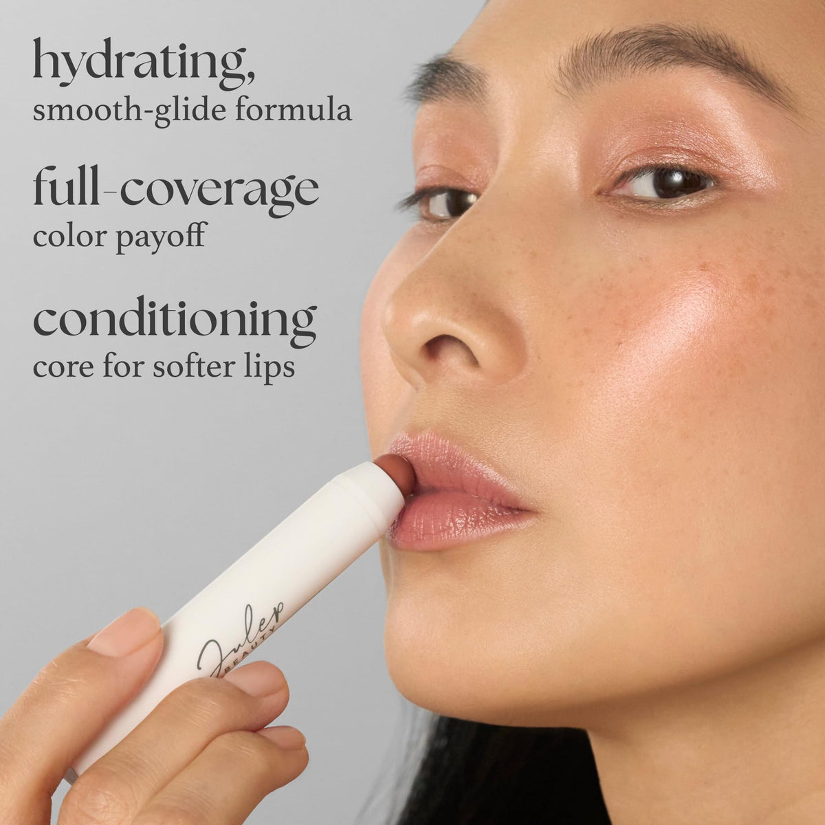 Julep lip application close-up showing smooth, luminous coverage