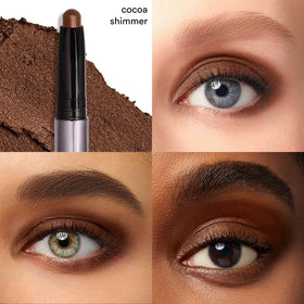 Julep close-up of cocoa shimmer tip showing creamy glide and rich pigment