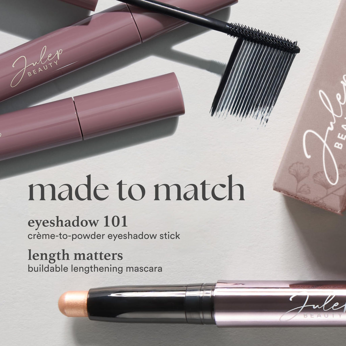 Julep Rainstorm Shimmer packaging label highlighting vitamins and waterproof benefit